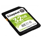 Kingston 32GB Canvas Select Plus SD (SDHC) Card U1, V10, 100MB/s R, 10MB/s W